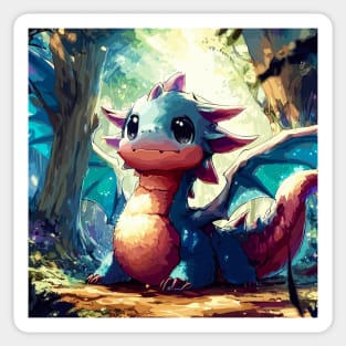 Cute blue dragon Sticker